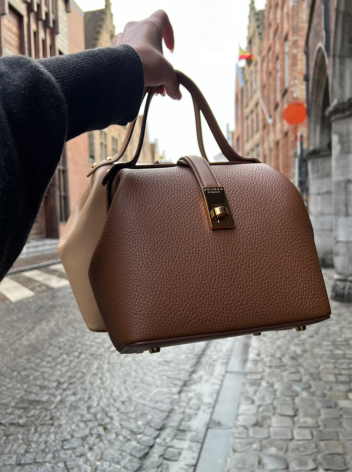 Minimalist Vegan Leather Bag – Tan