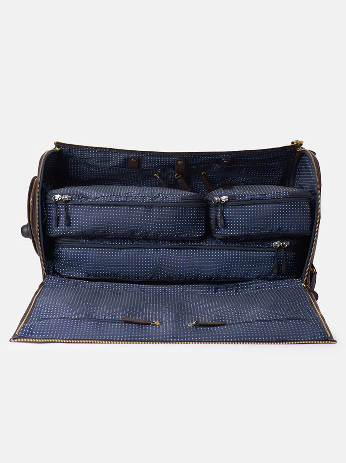 Executive Leather Rolling Duffel