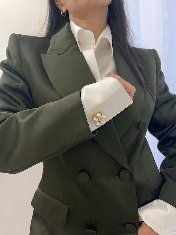 Pearl floral cufflink (Pair of 2)