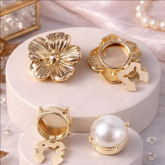 Office Bloom Button Covers (Pack of 2 Pairs)