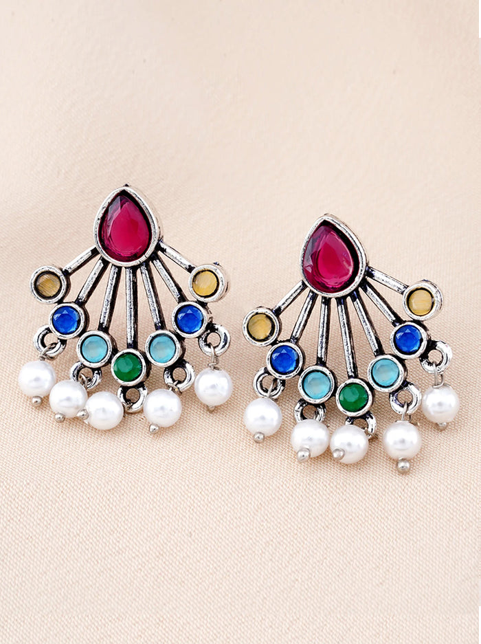 Foldable Velvet Earring Organizer – 16-Pair Ethnic & Boho Earring Set