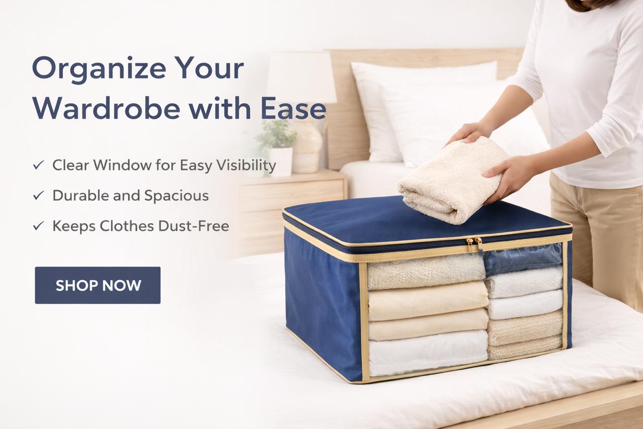 Extra-Large Clothes Storage Organizer with Clear Window