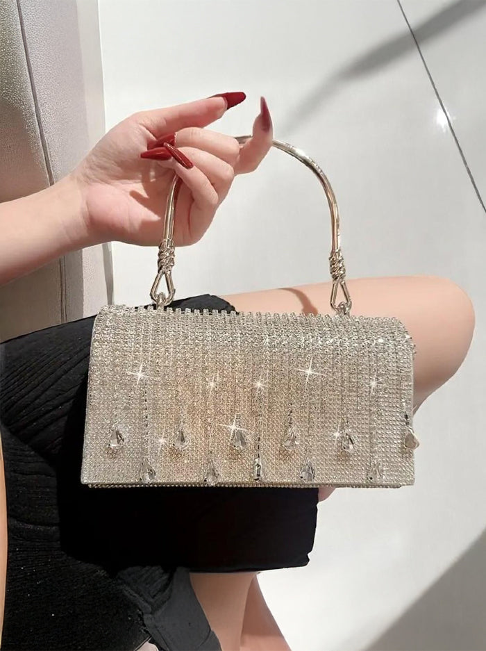 Silver Crystal Clutch