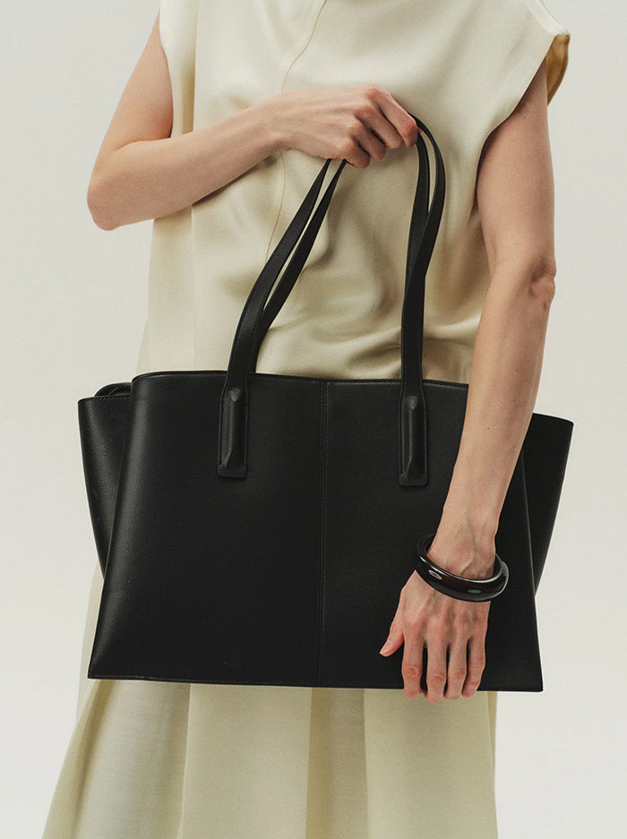 Paloma Vegan Leather Work Tote – Black