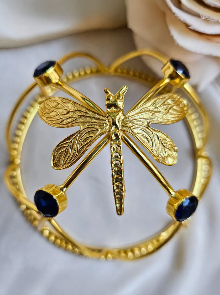 Midnight Dragonfly Hair Bun Cage