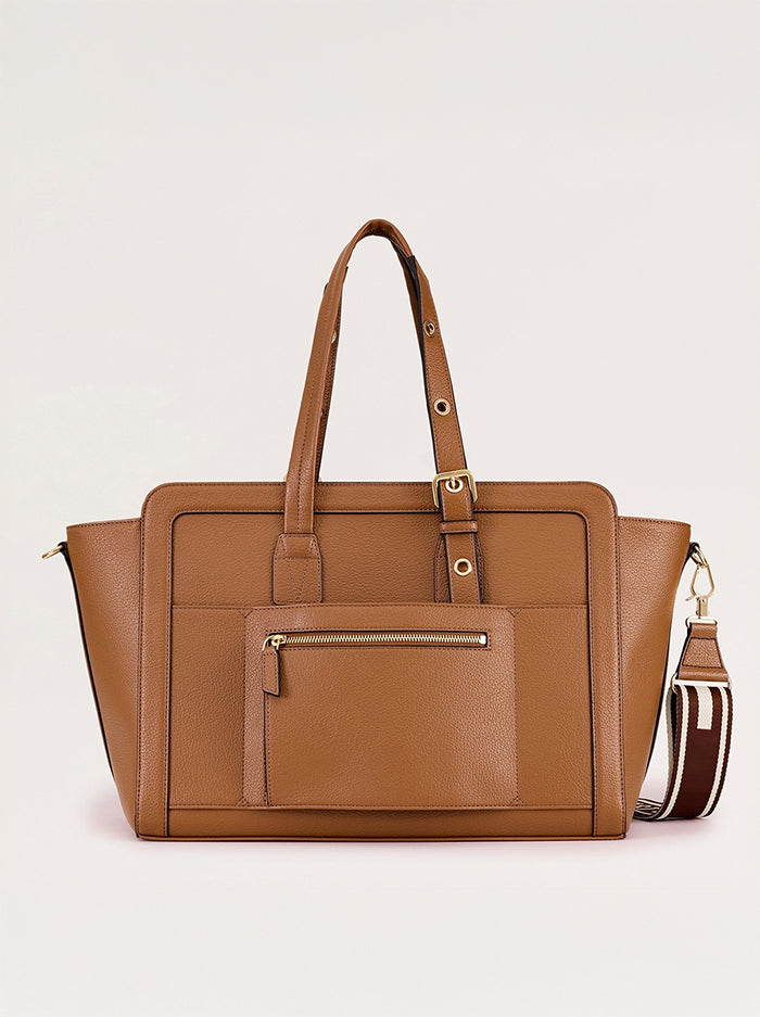 Large Vegan Leather Tote Bag – Cinnamon Gold