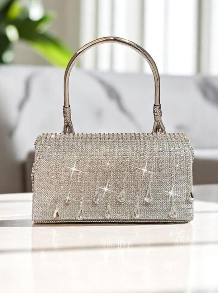 Silver Crystal Clutch