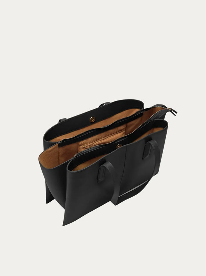 Paloma Vegan Leather Work Tote – Black