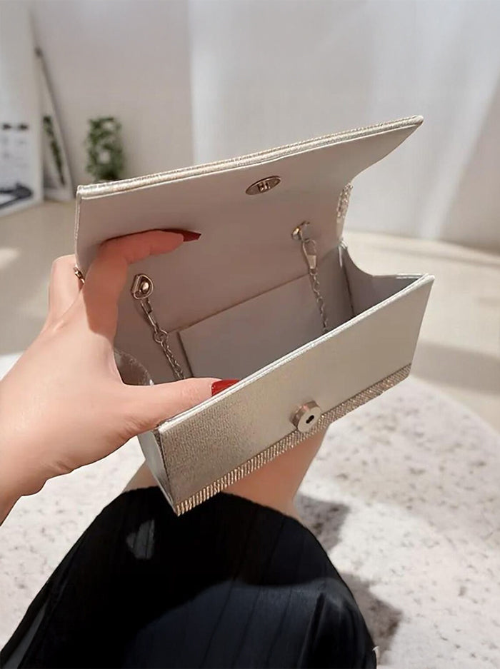 Silver Crystal Clutch