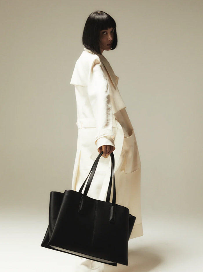 Paloma Vegan Leather Work Tote – Black