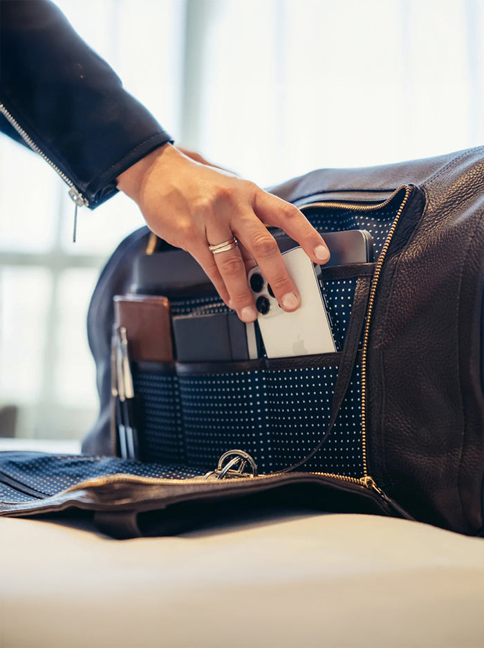 Executive Leather Rolling Duffel