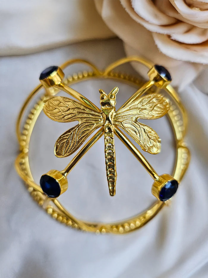Midnight Dragonfly Hair Bun Cage