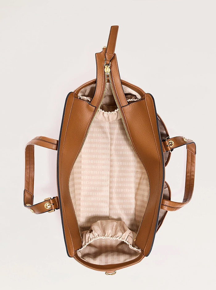 Large Vegan Leather Tote Bag – Cinnamon Gold